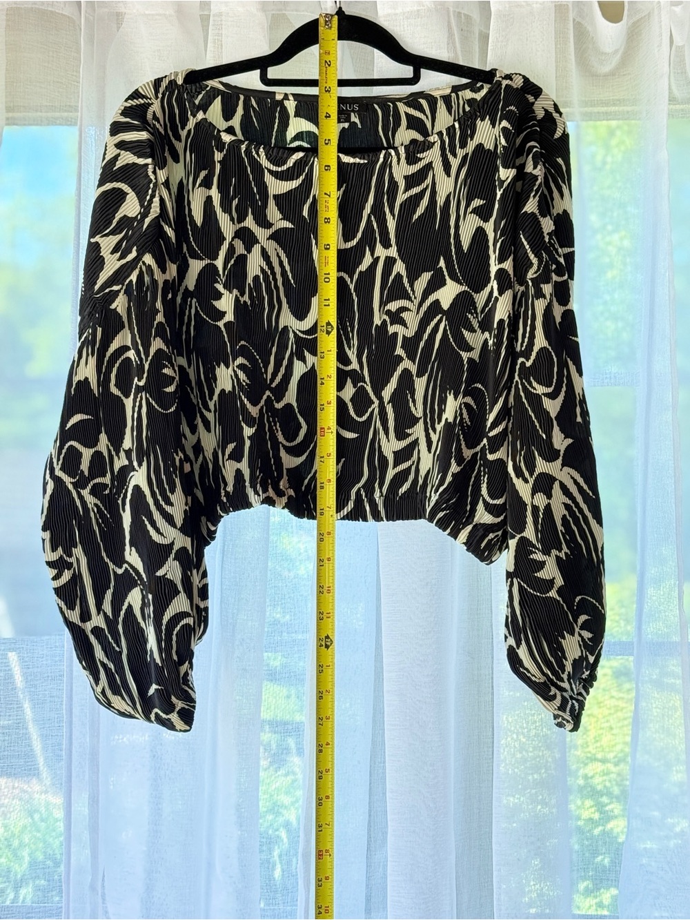 VENUS XL Pleated Two Piece Set Black Cream Crop Top Palazzo Pants Wide Leg - Picture 2 of 9